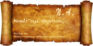 Neményi Absolon névjegykártya